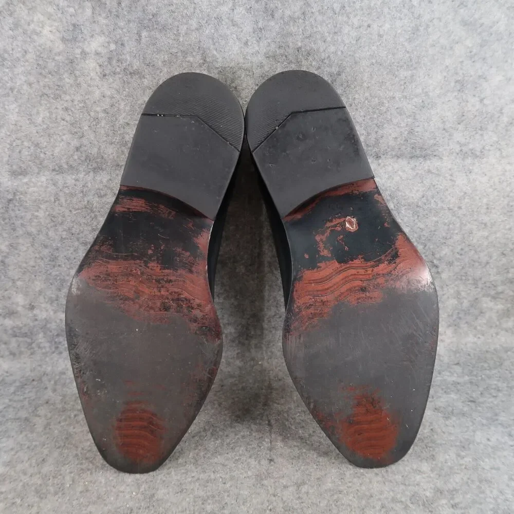 John Fluevog Shoes Mens 7.5 Loafer Slip On Black Leather Diamond Classic Vintage